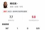 姆伯莫本场数据：1进球1关键传球+1错失进球机会，评分7.7